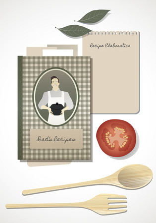 Recipes Cookbook. Cooking Notebook. Ingredients.のイラスト素材