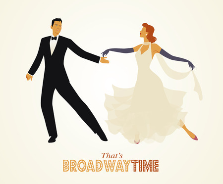 Elegant retro style dancing couple.のイラスト素材