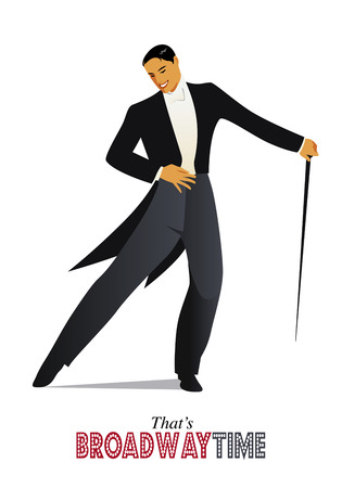 Elegant retro style man dancing.のイラスト素材