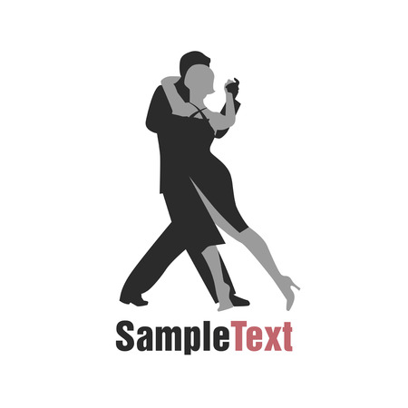 Tango Logo. Icon of couple dancing tangoのイラスト素材