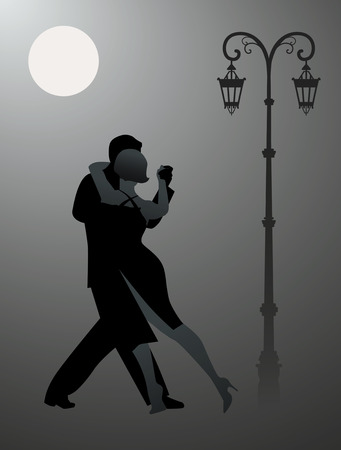 Couple Dancing Tango Under The Moon Vector Illustrationのイラスト 素材 ストックフォト 写真素材のstock Foto ストックドットフォト