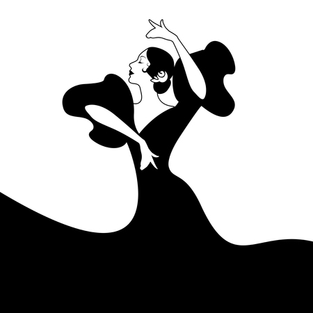 Spanish flamenco dancer. Vector Illustrationのイラスト素材