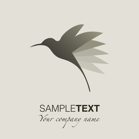 Hummingbird silhouette logo. Vector Illustrationのイラスト素材