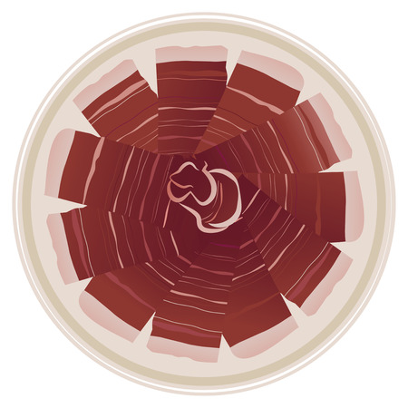 Typical Spanish Food: Iberian Ham. Vector Illustrationのイラスト素材
