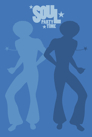Silhouette of men dancingのイラスト素材