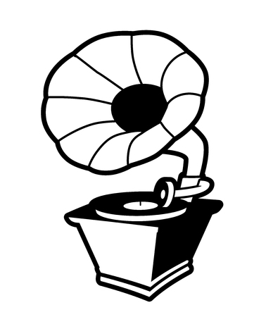 Vintage gramophone isolated on white backgroundのイラスト素材