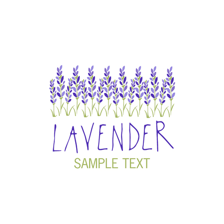 Lavender flower icon design, text hand drawn.のイラスト素材