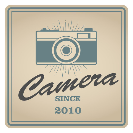 Vintage emblem of retro photo camera.のイラスト素材