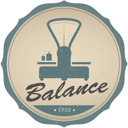 Vintage emblem of retro balance.のイラスト素材