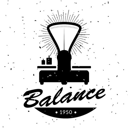 Vintage emblem of retro balance.のイラスト素材