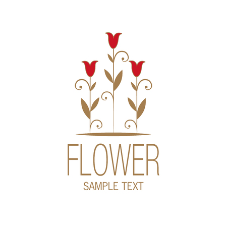 Floral image with stylized lilies or tulips. Vector Illustration.のイラスト素材