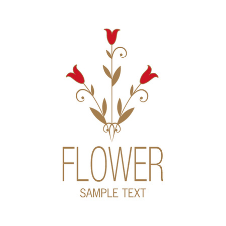 Floral image with stylized lilies or tulips. Vector Illustration.のイラスト素材