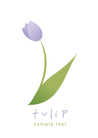 Simple and stylized tulip flower isolated on white backgroundのイラスト素材