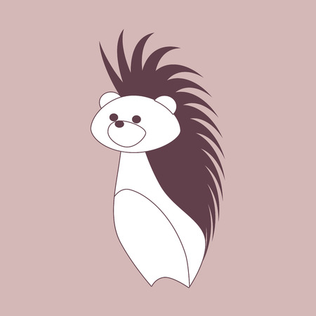 Hedgehog. Vector illustration of logo. Stylized, simplified and isolated cute animal.のイラスト素材