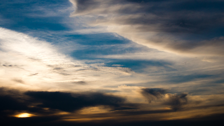 The sky breaks through the cloudsの写真素材