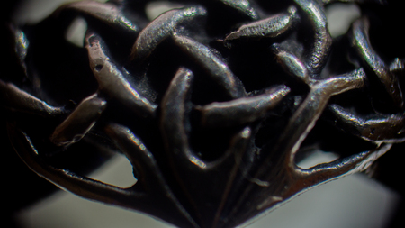 Macro photo about silver earrings