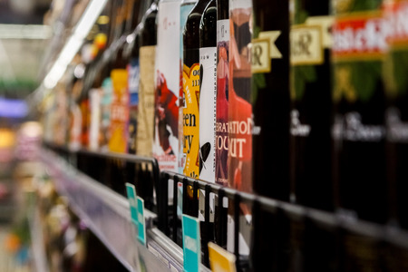 Wine Department in a storeの写真素材