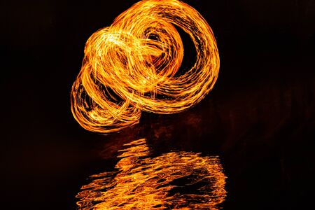 Amazing Fire Show at night on Russia