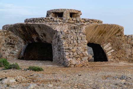 Cannon fortification or casemates built with stones during the Civil War as part of the coastal...