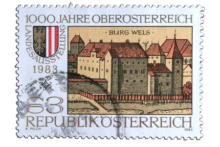 closeup image of postal stamp from germanyの写真素材