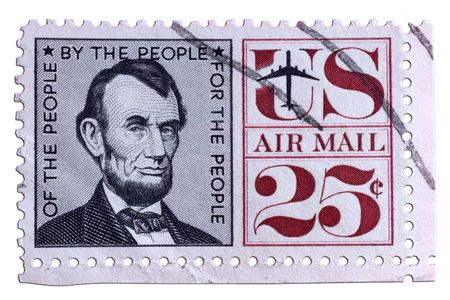 closeup image of postal stamp from united states