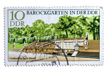 closeup image of postal stamp from german democratic republicの写真素材
