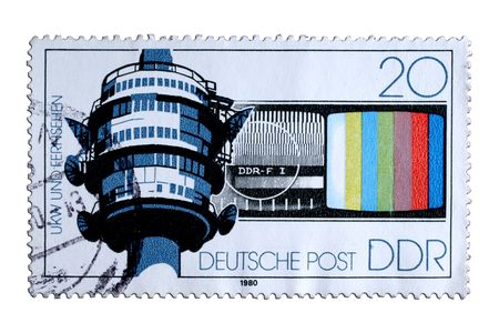 closeup image of postal stamp from former german democratik republikの写真素材