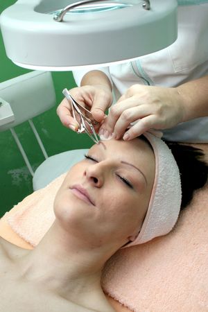 image of nice girl which take one face treatment
