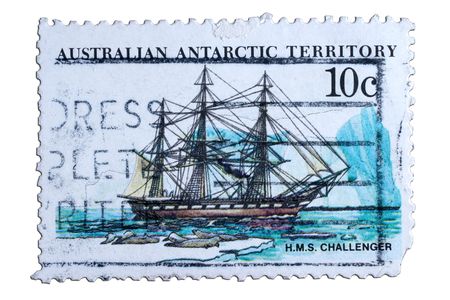 closeup image of postal stamp from australia