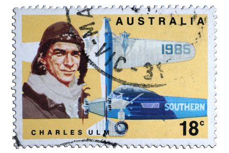 closeup image of postal stamp from australia