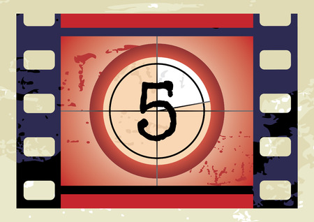 Scratched Film Countdown at No 5のイラスト素材