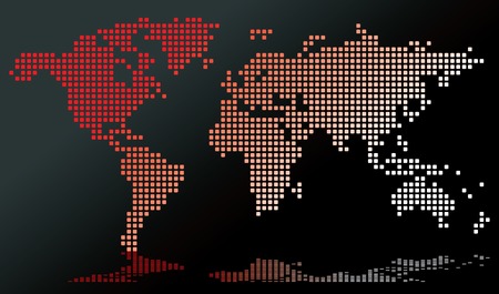 vector map created by dots - vector illustrationのイラスト素材