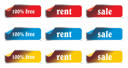 vector stickers and labels setのイラスト素材