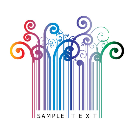 floral barcodeのイラスト素材