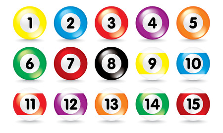 isolated 3d pool ballsのイラスト素材