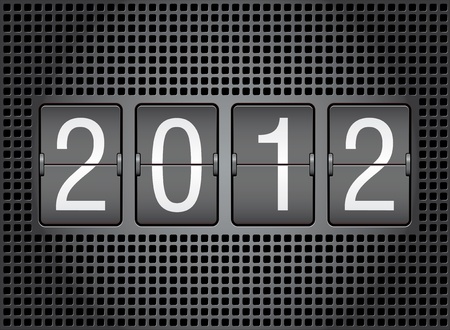 editable 2012 new year on mechanical scoreboardのイラスト素材