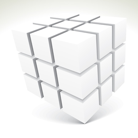 3D white cubes - vector illustrationのイラスト素材