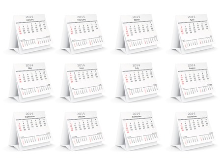 2014 calendar - vector illustrationのイラスト素材