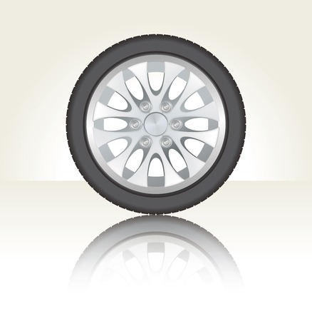 detailed car wheel - vector illustrationのイラスト素材