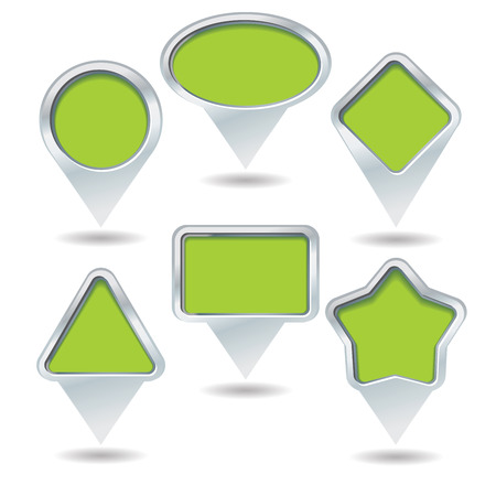 map pin collection - vector illustrationのイラスト素材