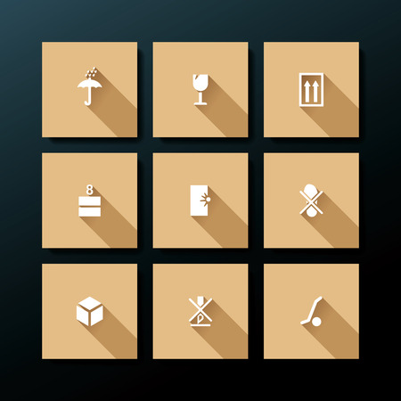 Flat packaging icon set - vector illustrationのイラスト素材
