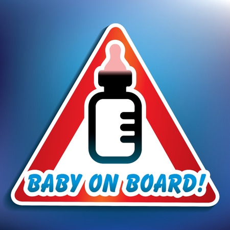 Baby on board sticker - vector illustrationのイラスト素材