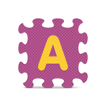 Letter "A" written with alphabet puzzle - vector illustrationのイラスト素材