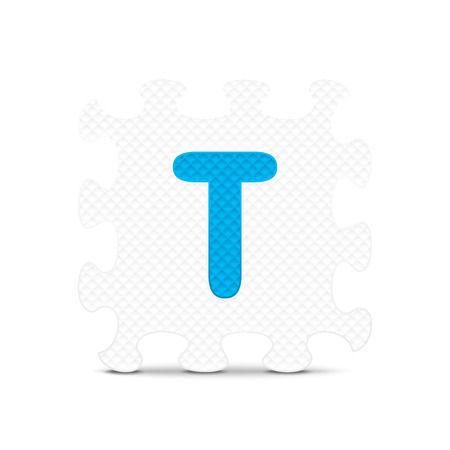 Letter  T  written with alphabet puzzle - vector illustrationのイラスト素材