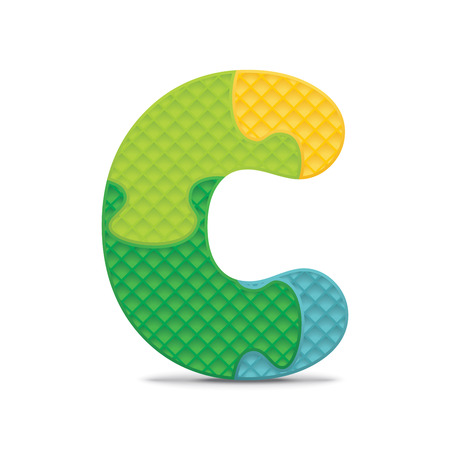 Letter C written with alphabet puzzle のイラスト素材