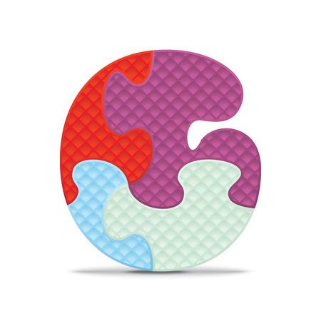 Letter G written with alphabet puzzle のイラスト素材