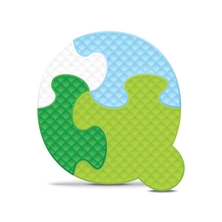 Letter Q written with alphabet puzzle のイラスト素材