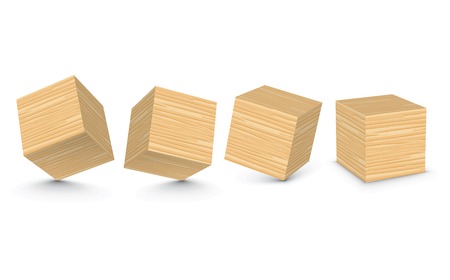 Empty wooden alphabet blocks - vector illustrationのイラスト素材