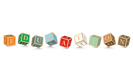 EDUCATION written with alphabet blocks - vector illustrationのイラスト素材