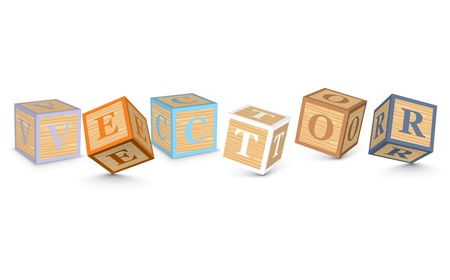 VECTOR written with alphabet blocks - vector illustrationのイラスト素材